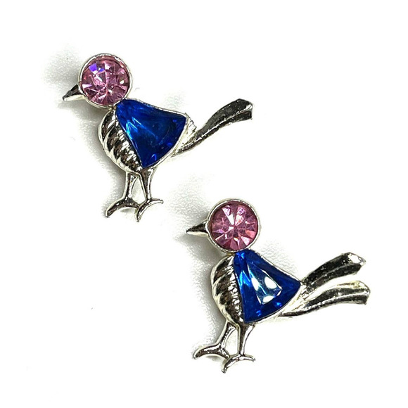 VINTAGE Brooch Scatter Pins Blue BIRD Rhinestone COSTUME JEWELRY LOT AU08 - Picture 1 of 3
